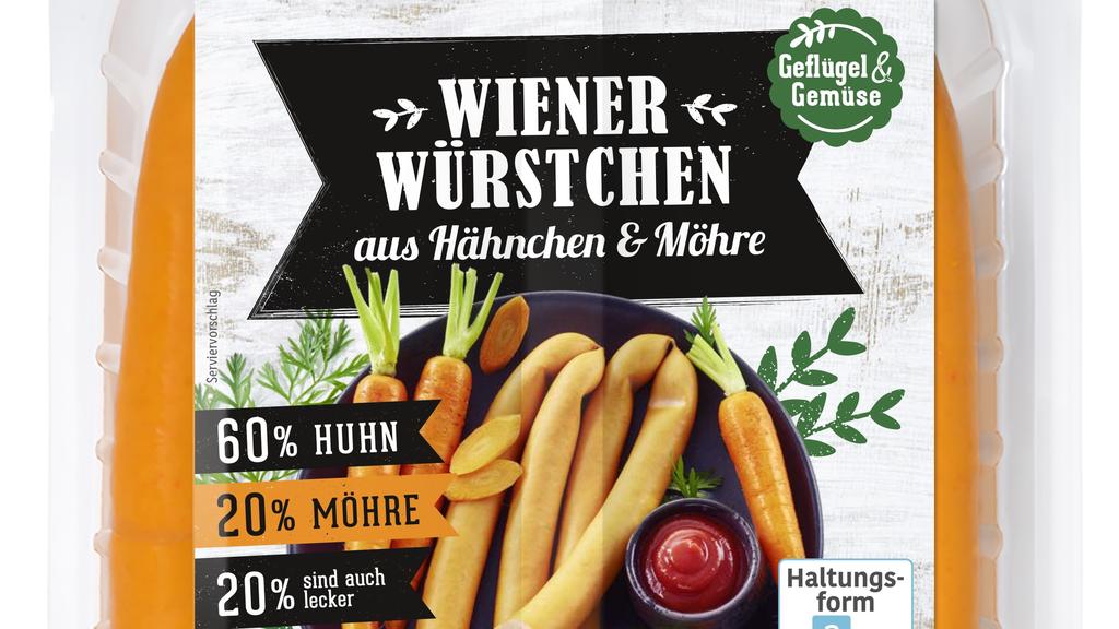 In diesen Wiener Würstchen ist neben Huhn auch Möhre drin.