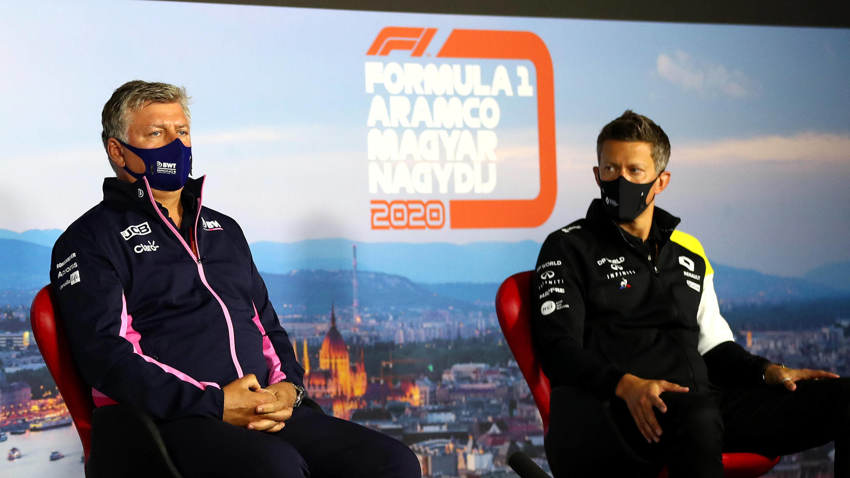 Ex-Alpine-Teamchef Marcin Budkowski (r.) uns sein möglicher Nachfolger Otmar Szafnauer, ehemaliger Teamchef bei Aston Martin