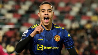 FILE PHOTO: Soccer Football - Premier League - Brentford v Manchester United - Brentford Community Stadium, London, Britain - January 19, 2022 Manchester United's Mason Greenwood celebrates scoring their second goal REUTERS/Ian Walton/File Photo EDITORIAL USE ONLY. No use with unauthorized audio, video, data, fixture lists, club/league logos or 'live' services. Online in-match use limited to 75 images, no video emulation. No use in betting, games or single club /league/player publications.  Please contact your account representative for further details.