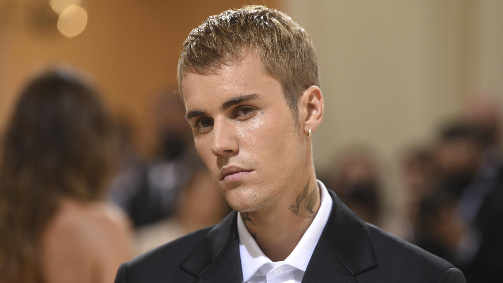 FILE - Justin Bieber attends The Metropolitan Museum of Art's Costume Institute benefit gala on Sept. 13, 2021, in New York. Bieber leads the iHeartRadio Music Award nominations. The awards show will air from Los Angeles on March 22. (Photo by Evan A