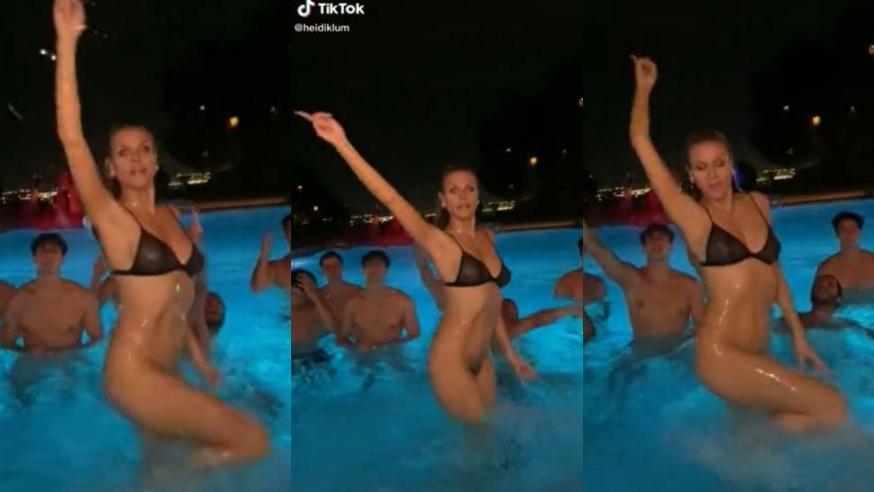 Heidi Klum im Pool mit den "Elevator Boys"
