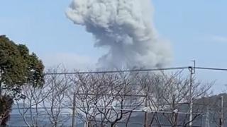 Explosion in der Sprengstofffabrik von Asahi Kasei in Nobeoka City, Miyazaki