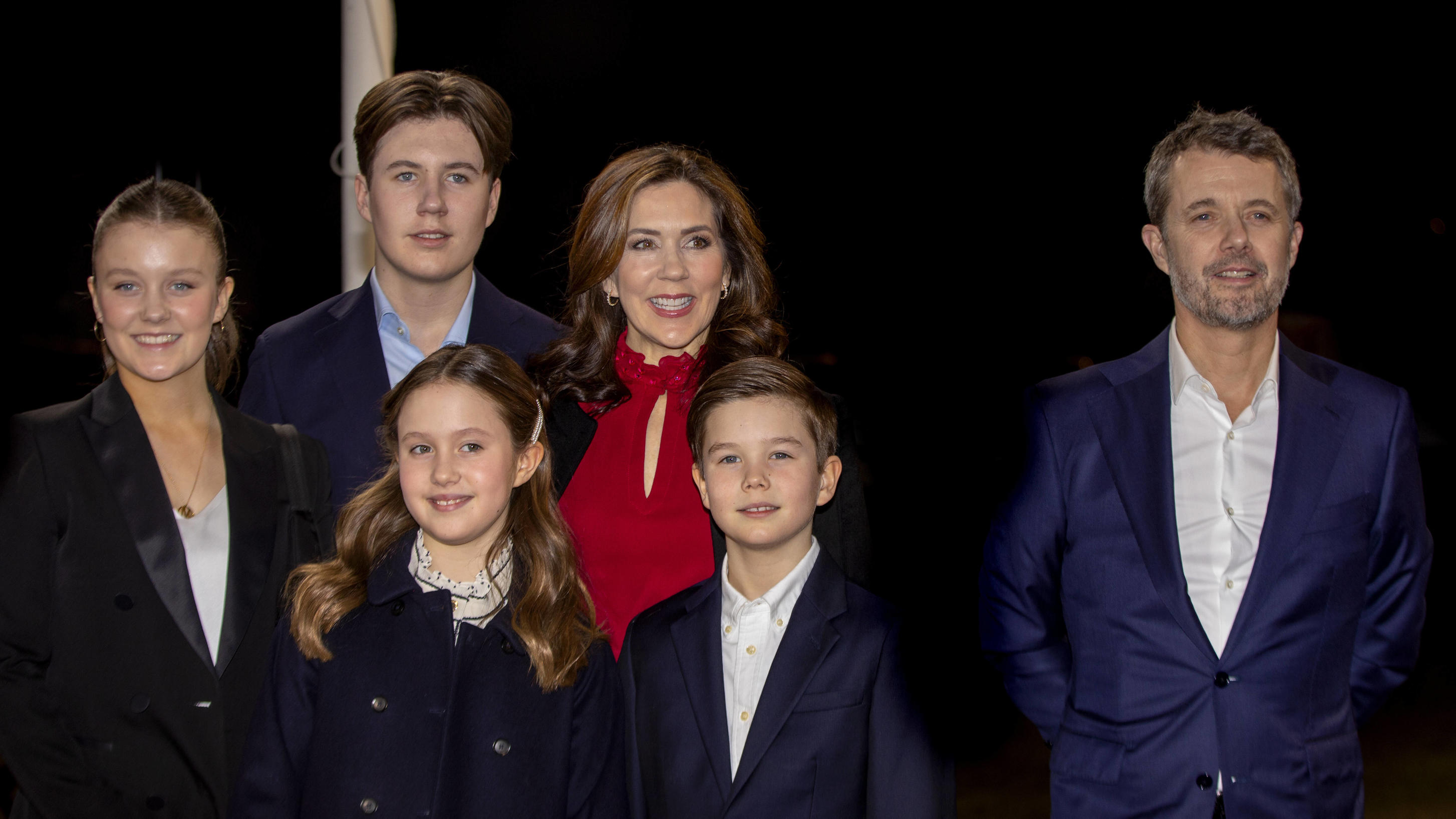  06-02-2022 Denmark Princess Mary and Prince Frederik and Prince Christian and Princess Isabella and Prince Vincent and Princess Josephine arriving for the TV2 birthday show, Mary 50 we celebrate Denmark crown princess, at the Vilhelm Lauritzen Termi