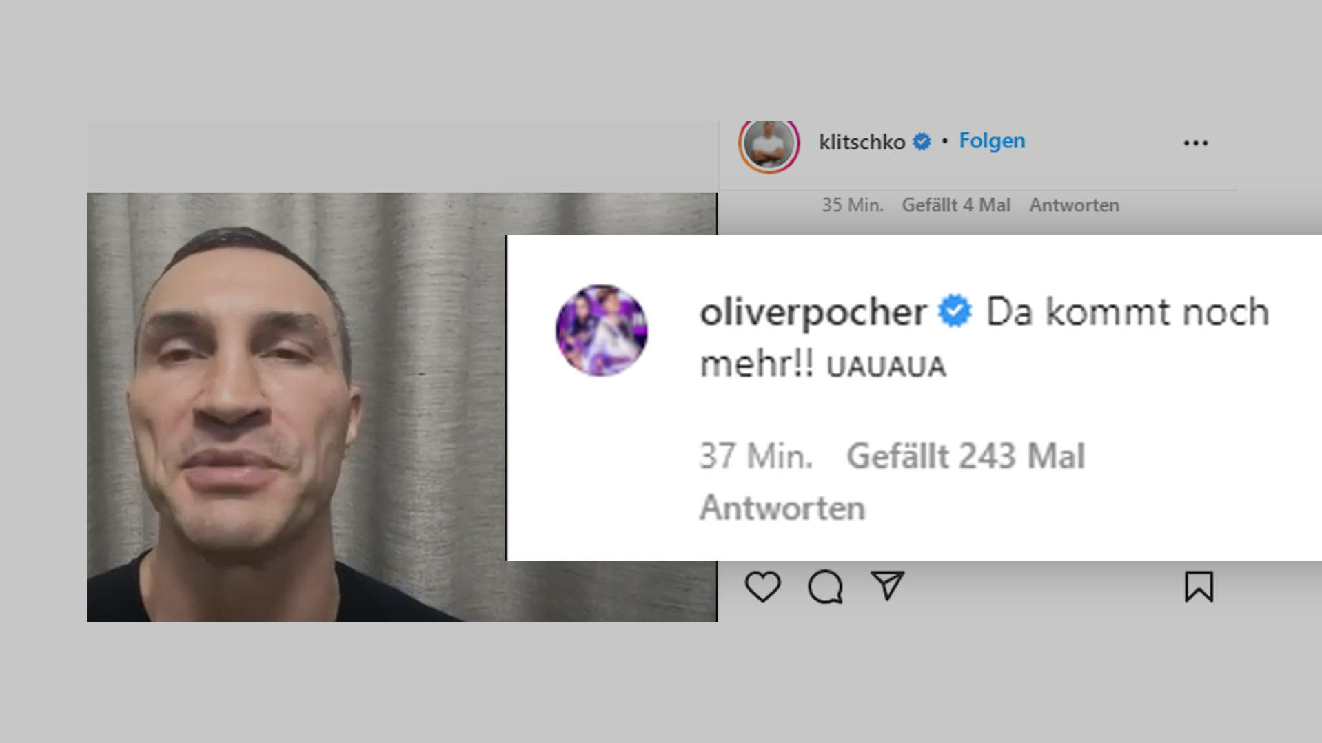 Screenshot eines Kommentars von Oliver Pocher