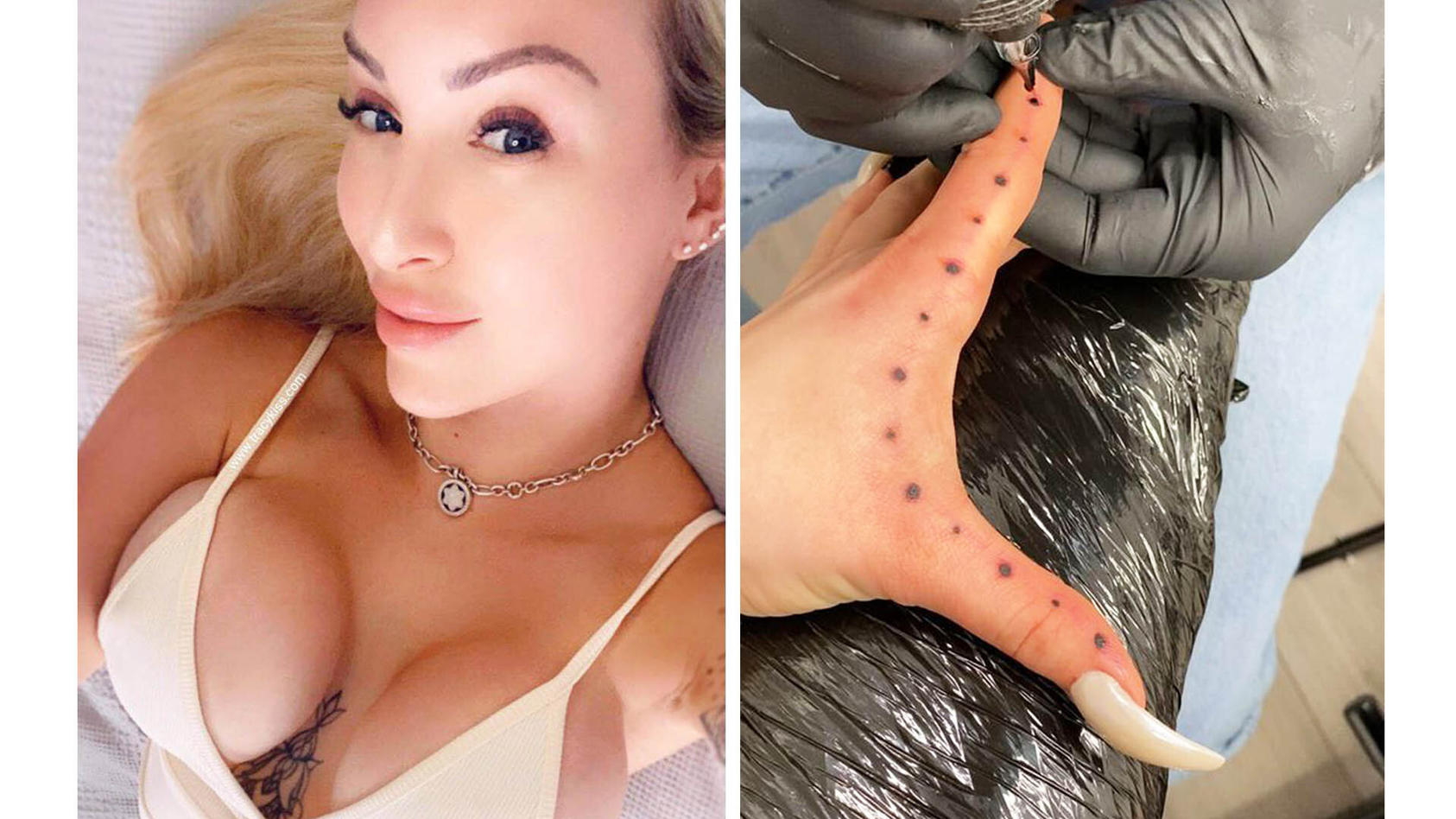 Tracy Kiss (34) hat sich ein Lineal tätowieren lassen. Damit kann sie den Penisumfang ihrer Liebhaber messen.