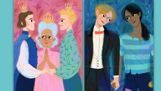 Collage Prinz heiratet und schwules Paar