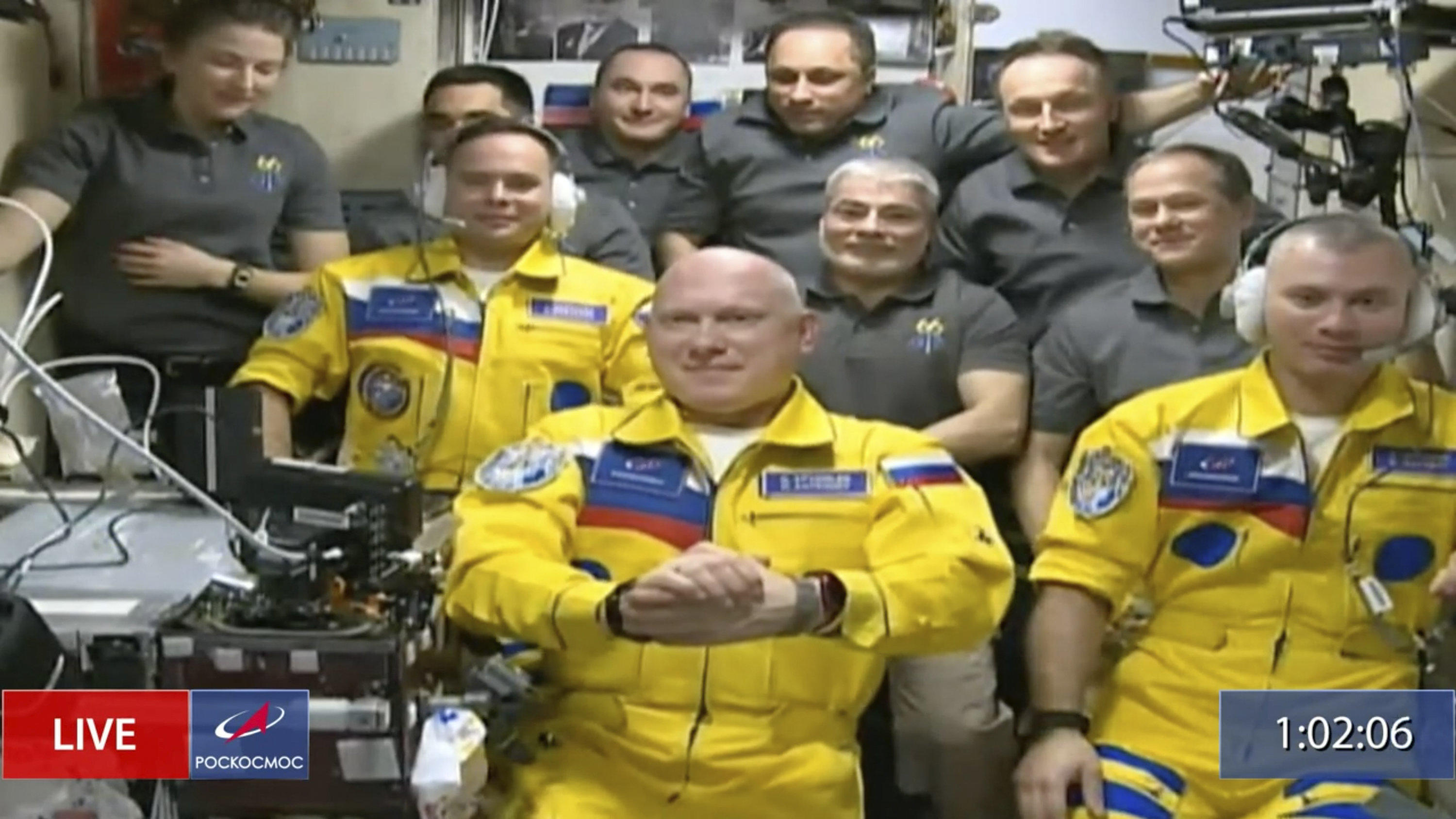 Am 18. März kamen die russischen Kosmonauten Oleg Artemjew, Denis Matwejew und Sergej Korssakow auf der ISS an.