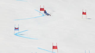 20.03.2022, Frankreich, Meribel: Ski alpin: Weltcup, Riesenslalom, Damen, 1. Durchgang: Federica Brignone aus Italien in Aktion. Foto: Alessandro Trovati/AP/dpa +++ dpa-Bildfunk +++