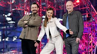 Trio Frank Buschmann, Jan Köppen und Laura Wontorra