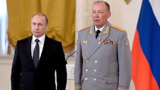 In this photo taken on March 17, 2016, Russian President Vladimir Putin, left, poses with Col. Gen. Alexander Dvornikov during an awarding ceremony in Moscow's Kremlin, Russia. Russia has appointed a new Ukraine war commander. A top U.S. official on Sunday, April 10, 2022 said Russia named Gen. Dvornikov as commander of an armed campaign that Russian authorities still refer to as a â€œspecial military operation." (Alexei Nikolsky/Sputnik, Kremlin Pool Photo via AP)