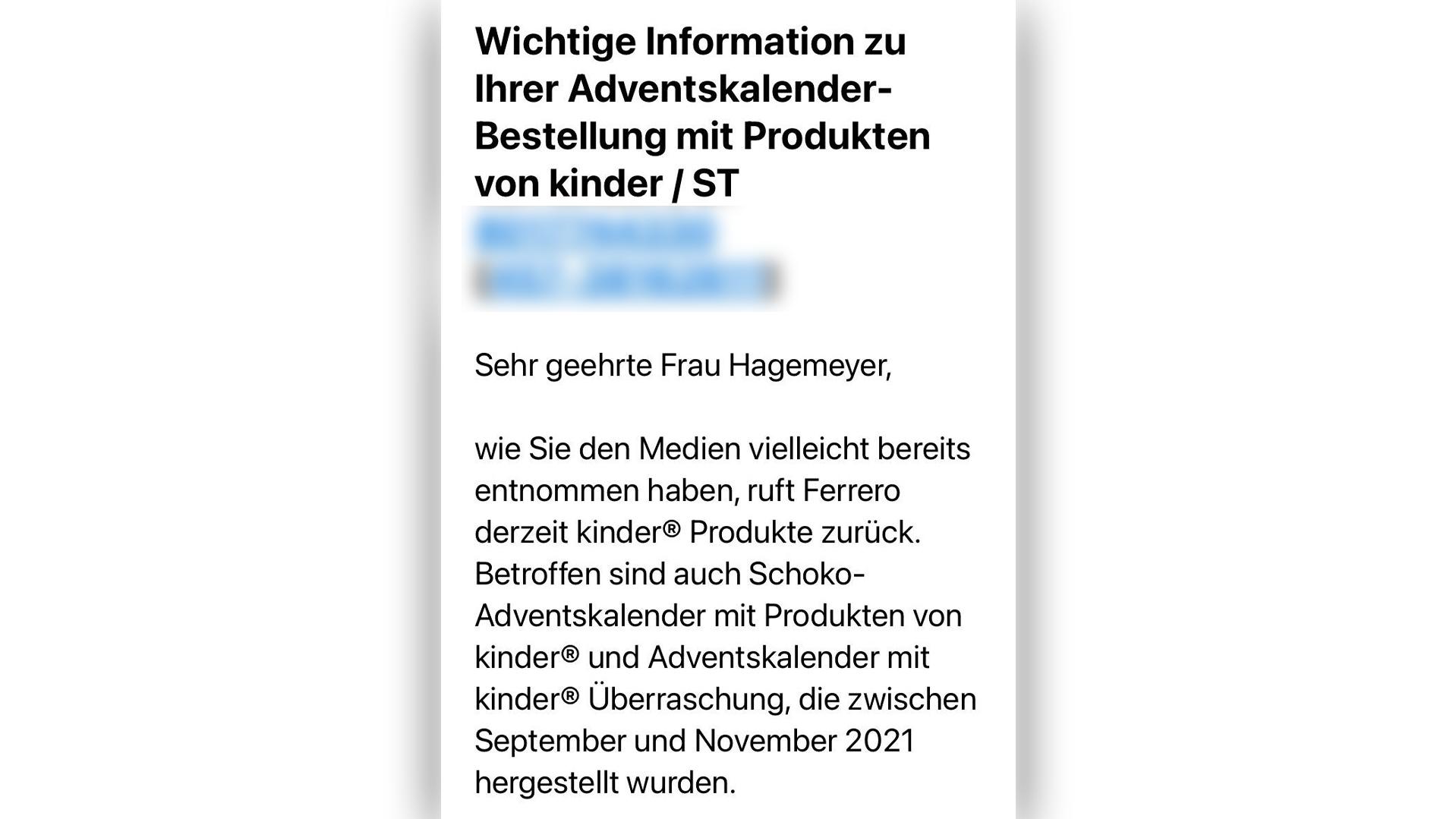 Private E-Mail von Simone Hagemeyer.