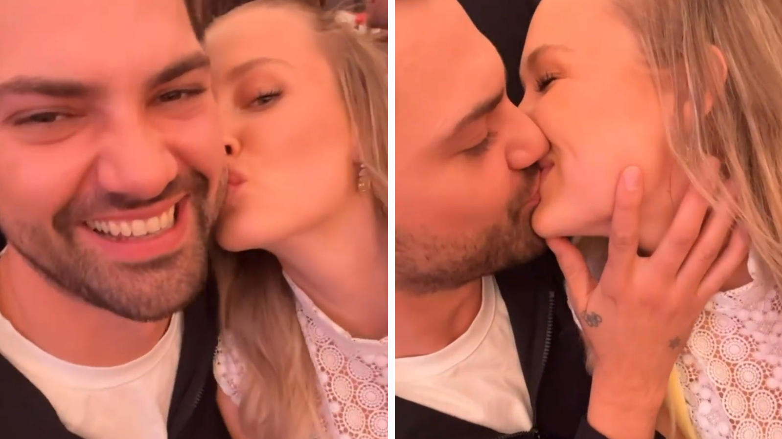 Jimi Blue Ochsenknecht und Laura Marie Geissler küssen sich