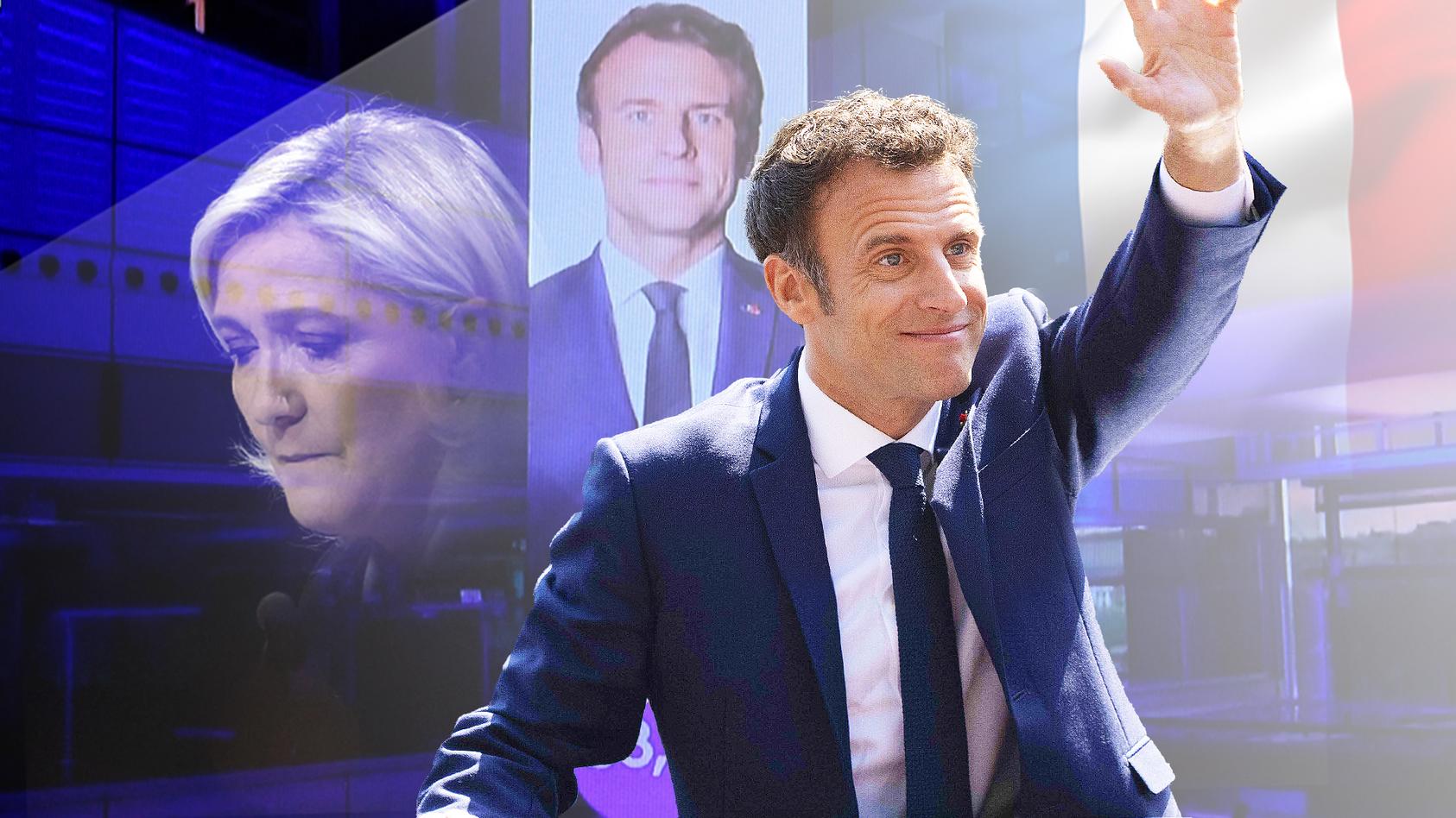 Frankreichs Präsident Emmanuel Macron bleibt fünf weitere Jahre im Amt.