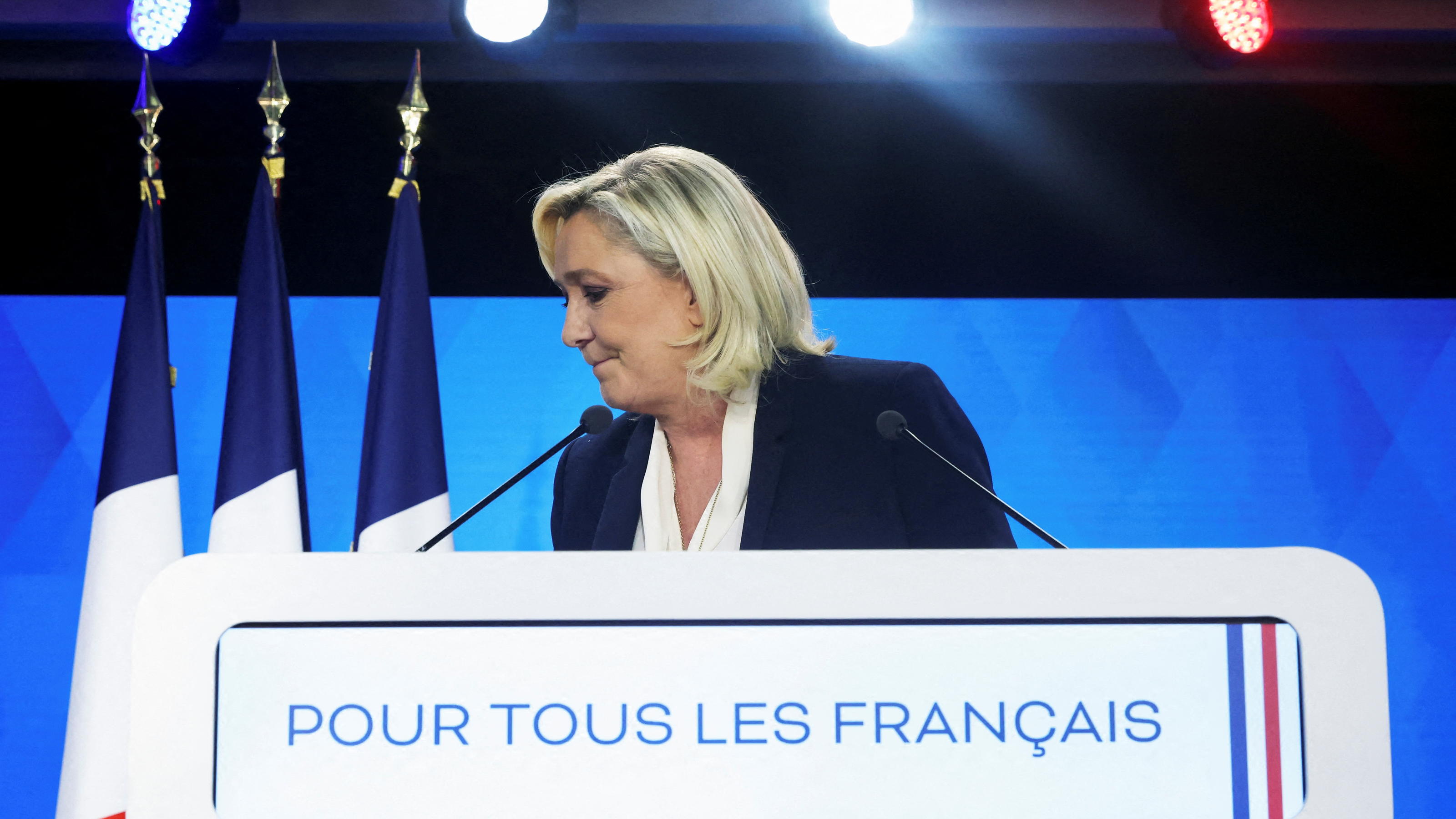 Die unterlegene Marine Le Pen nach ihrer Niederlage.