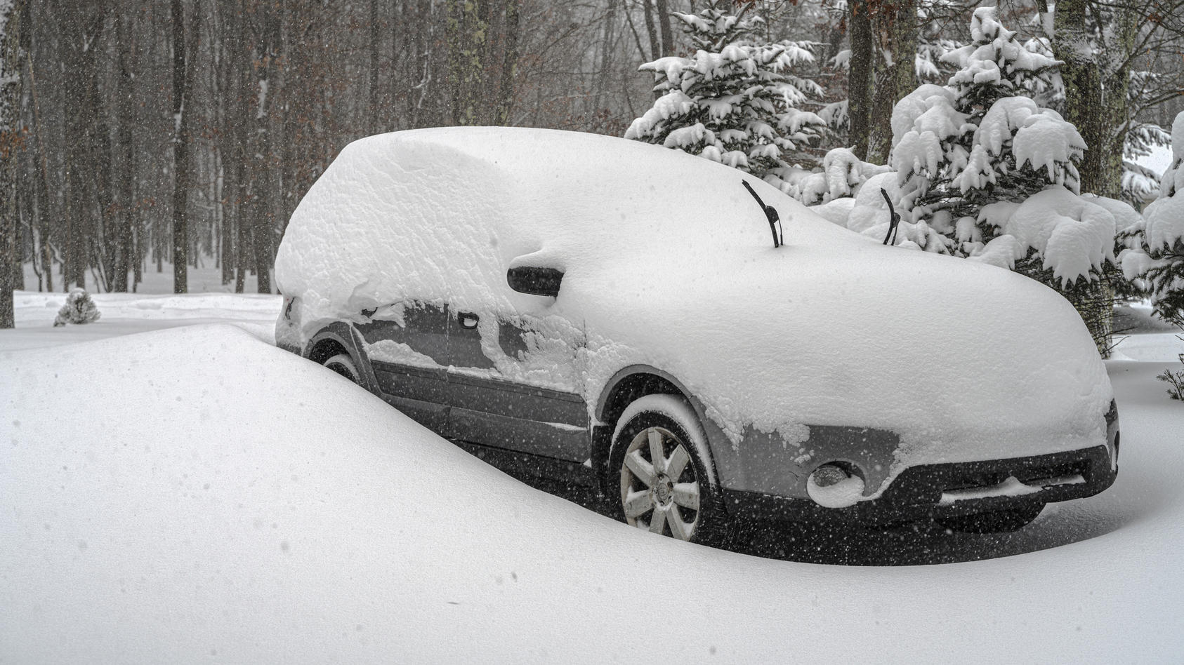 Frau im Schnee verschollen: Dank Joghurt überlebt sie 6 Tage in ihrem Auto  und wartet auf Rettung