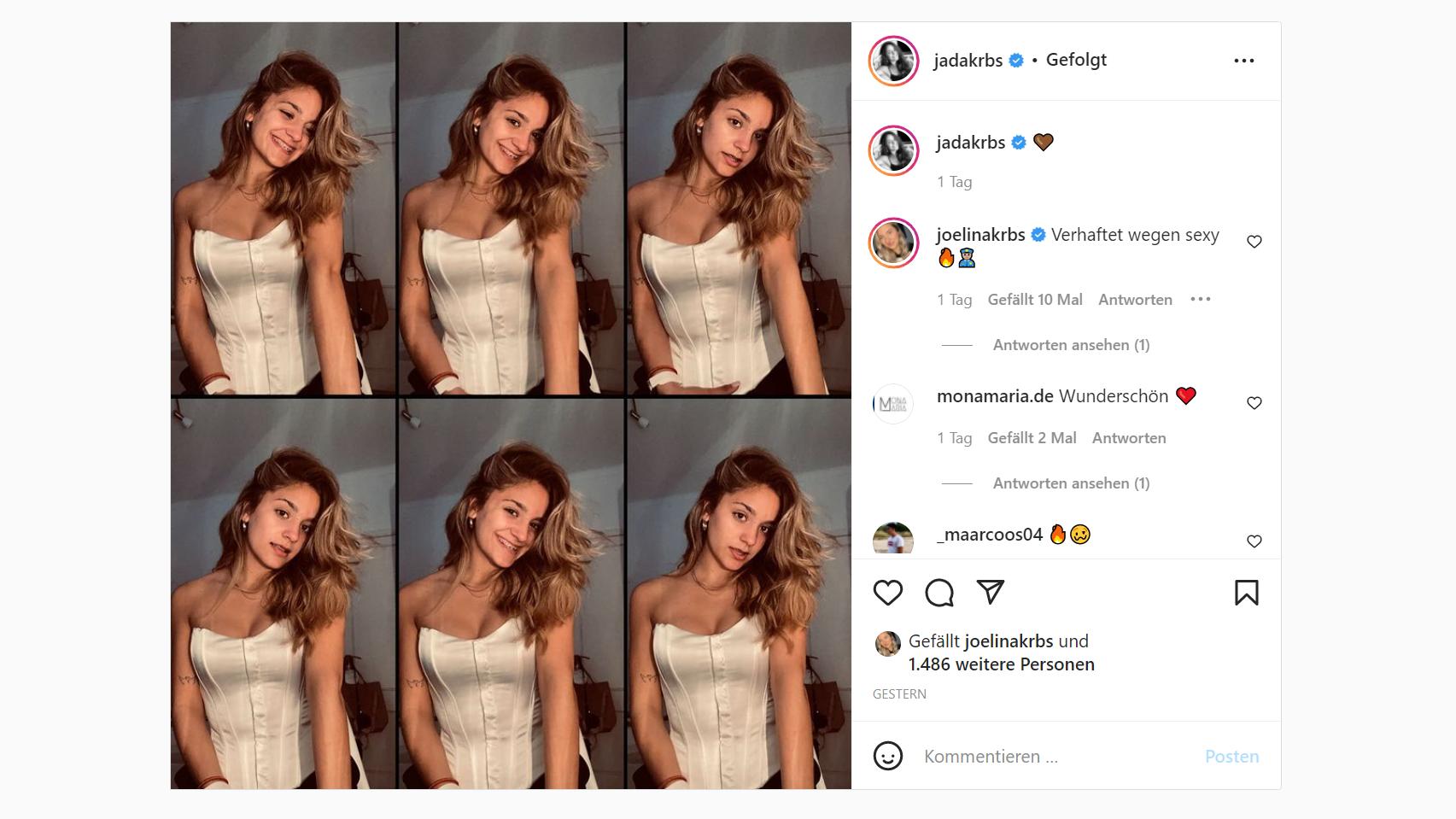 Jada Karabas zeigt sich sexy auf Instagram.