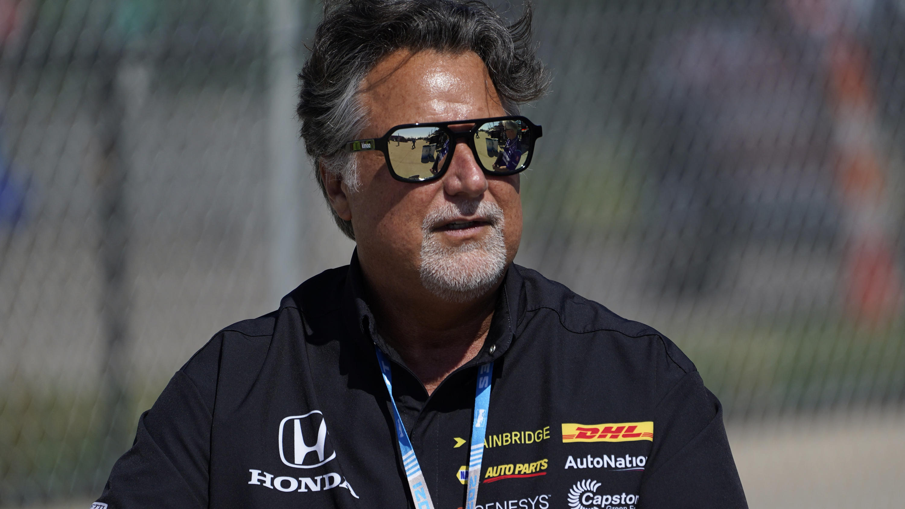 FILE - Team owner Michael Andretti looks on during practice for the IndyCar Detroit Grand Prix auto racing doubleheader on Belle Isle in Detroit, on June 11, 2021. If things had gone according to plan, Colton Herta would be in Miami preparing for the