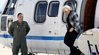 German Defence Minister Christine Lambrecht arrives to visit troops at Wunstorf Air Base, the home base of the German A400M transport plane fleet, amid Russia's invasion of Ukraine, in Wunstorf, Germany, May 2, 2022. REUTERS/Fabian Bimmer