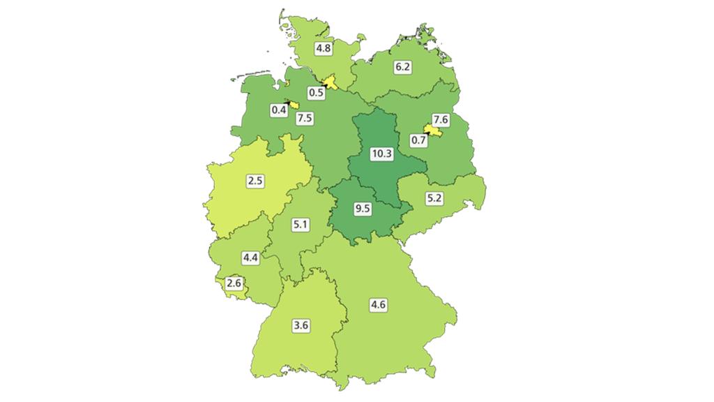 Flächenpotenziale der einzelnen Bundesländer für den Ausbau der Windenergie