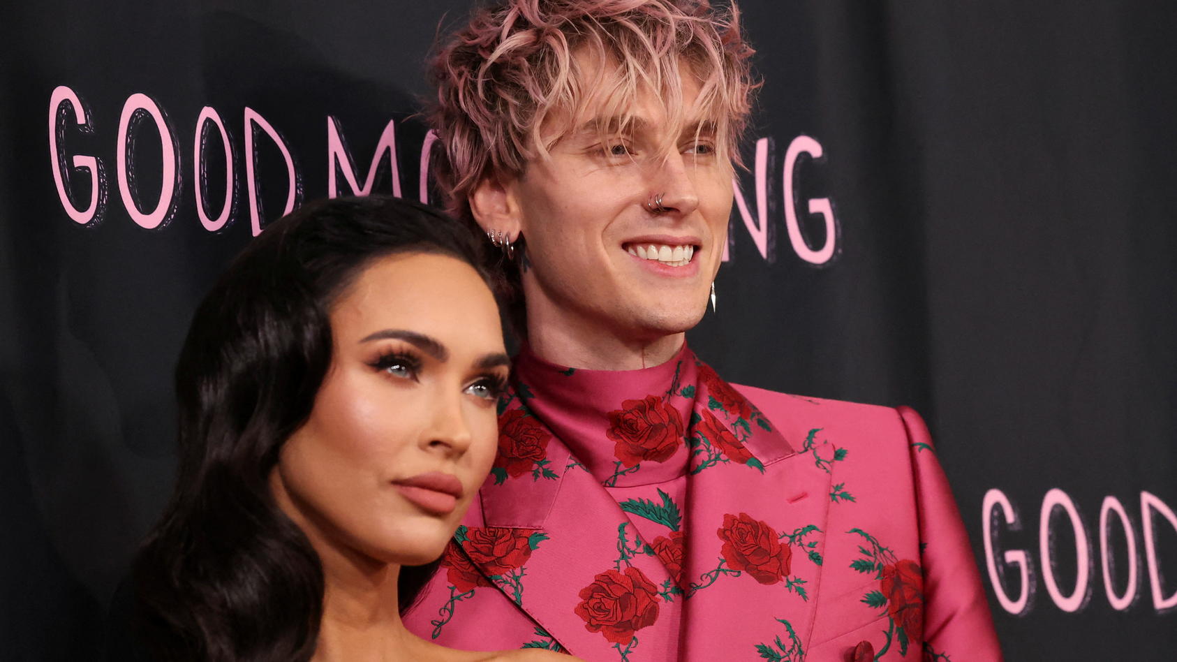 Director Machine Gun Kelly and cast member Megan Fox attend a premiere for the film Good Mourning in West Hollywood, California, U.S. May 12, 2022. REUTERS/Mario Anzuoni