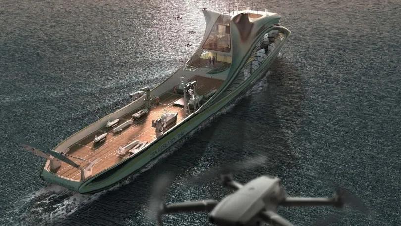 Das Schiff "Zhu Hai Yun" ist das erste intelligente und autonome Schiff, das etwa 50 Drohnen tragen kann.