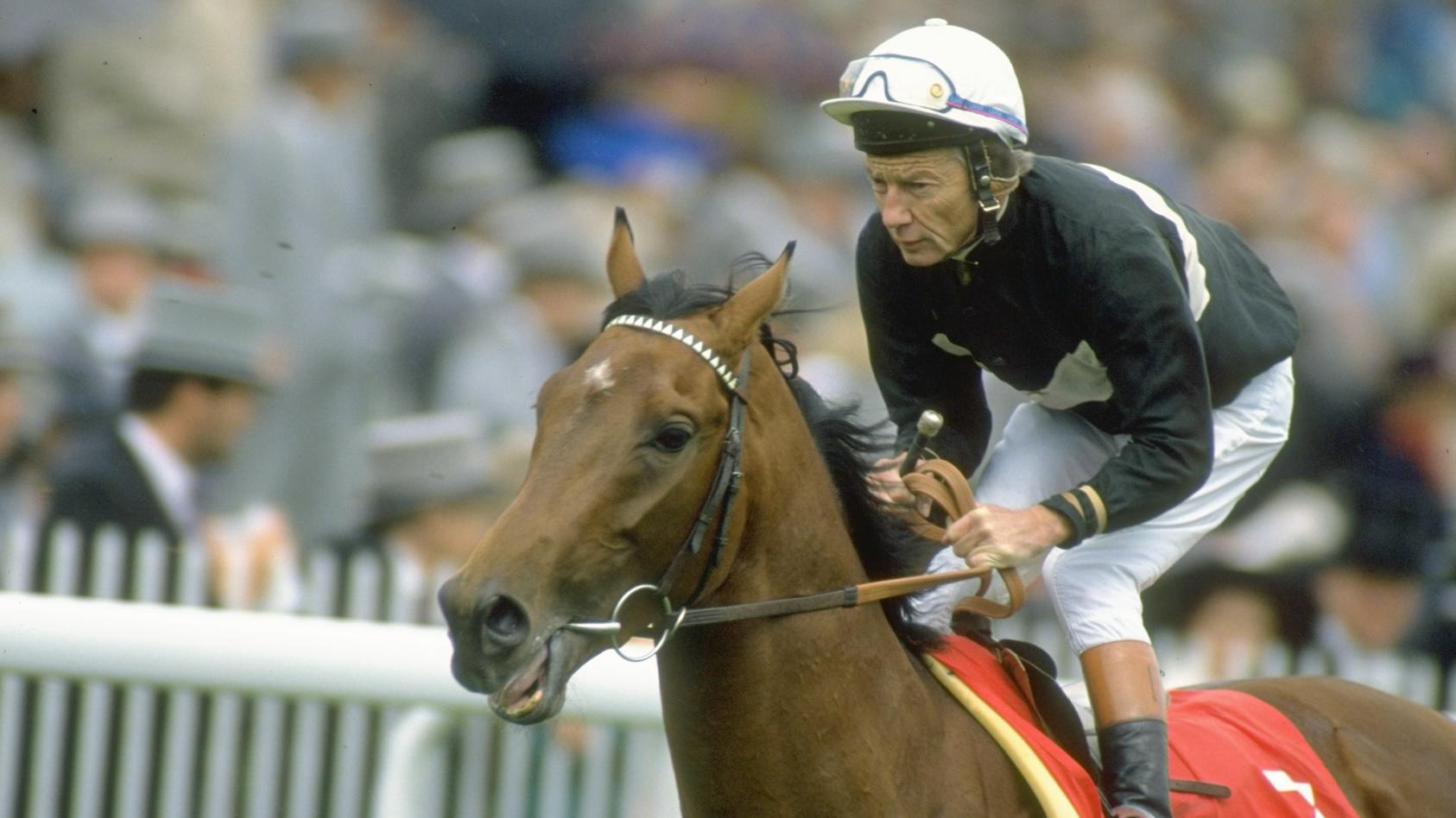 (FILE PHOTO) According to reports on May 29, 2022 legendary English jockey Lester Piggott has died aged 86. Jun 1991:  Lester Piggott of Great Britain on Hokusai at the start of the Ever Ready Derby at Epsom racecourse in Epsom, England.  Mandatory C