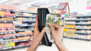GO WEB Lebensmittel Preise steigen Supermarkt geld Pfeil