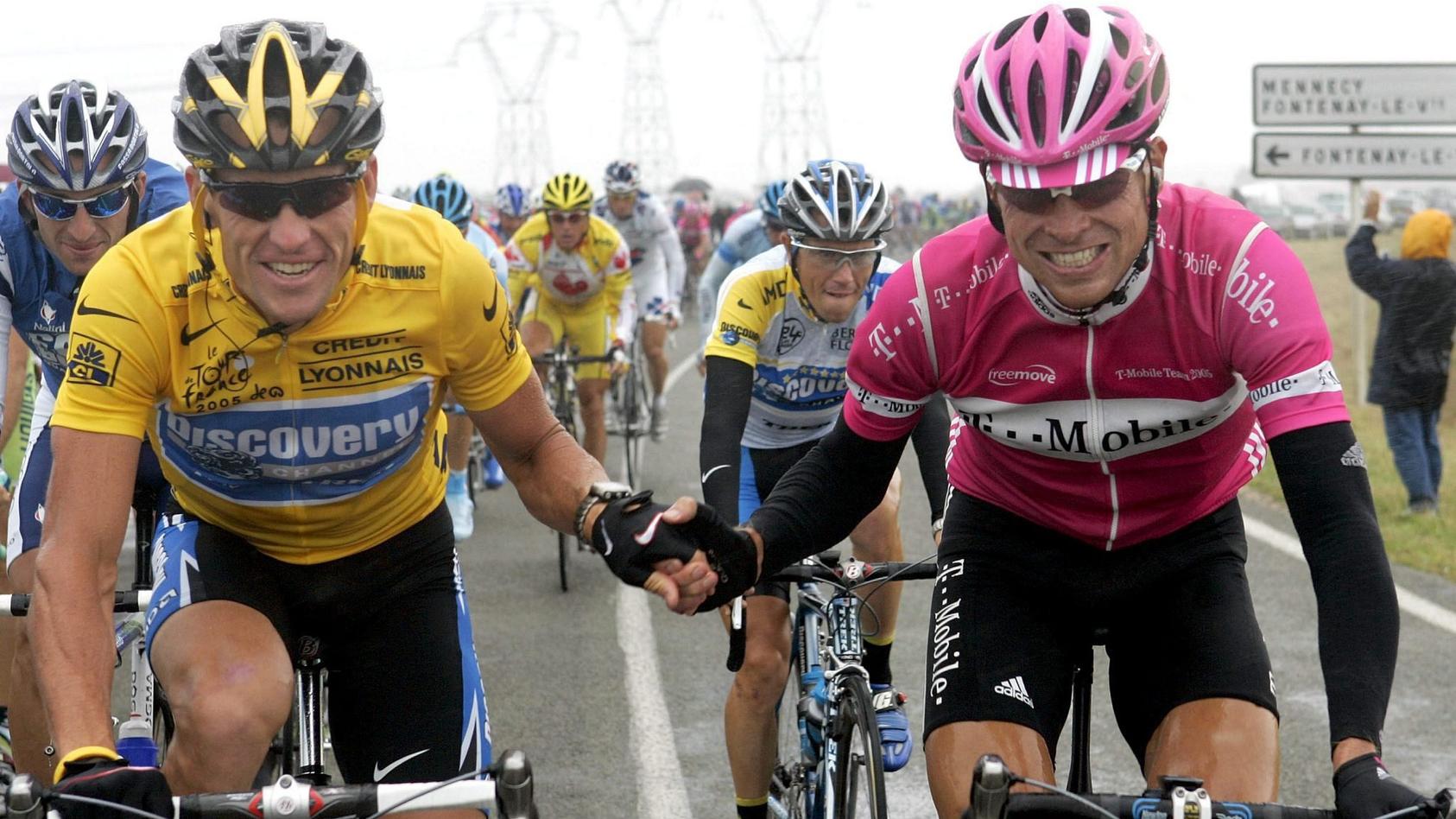 Lance Armstrong und Jan Ullrich bei der Tour 2005