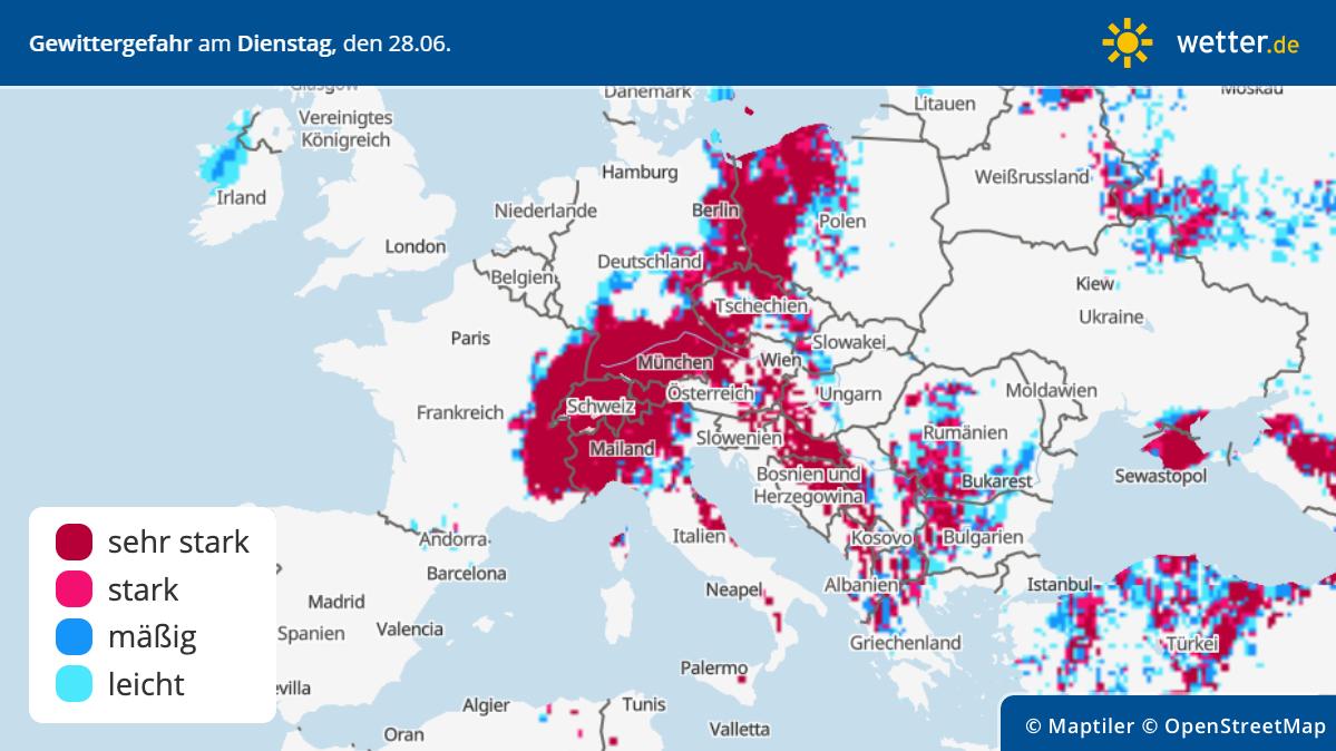 Gewittergefahr in Europa