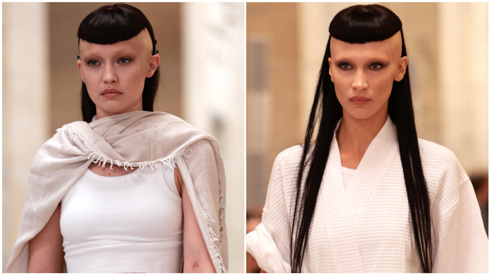 Gigi und Bella Hadid sind bei der Herbstshow von Fashion-Designer Marc Jacobs kaum wiederzuerkennen.