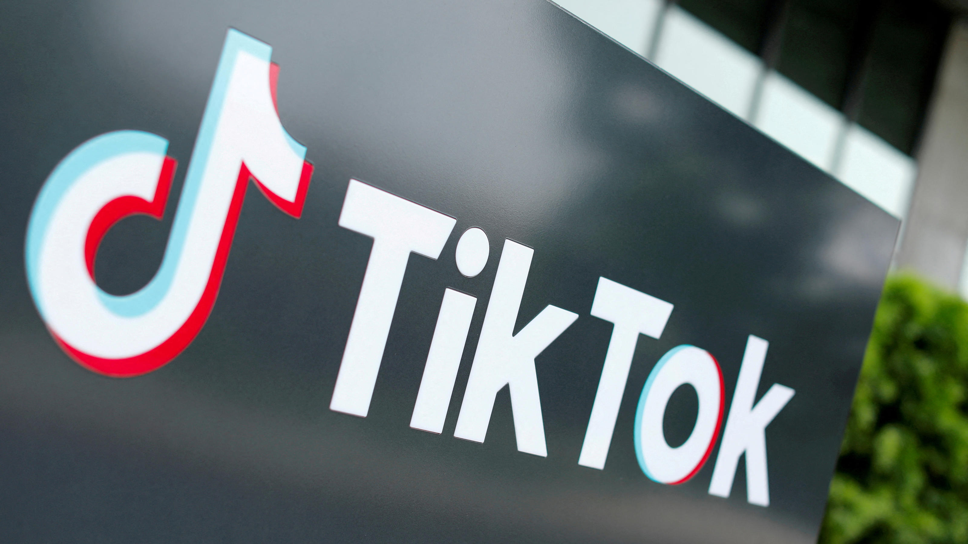 FILE PHOTO: The TikTok logo is pictured outside the company's U.S. head office in Culver City, California, U.S.,  September 15, 2020.   REUTERS/Mike Blake//File Photo