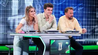 Sarah Mangione, Lutz van der Horst und Steven Gätjen (r.)Die Verwendung des sendungsbezogenen Materials ist nur mit dem Hinweis und Verlinkung auf RTL+ gestattet.