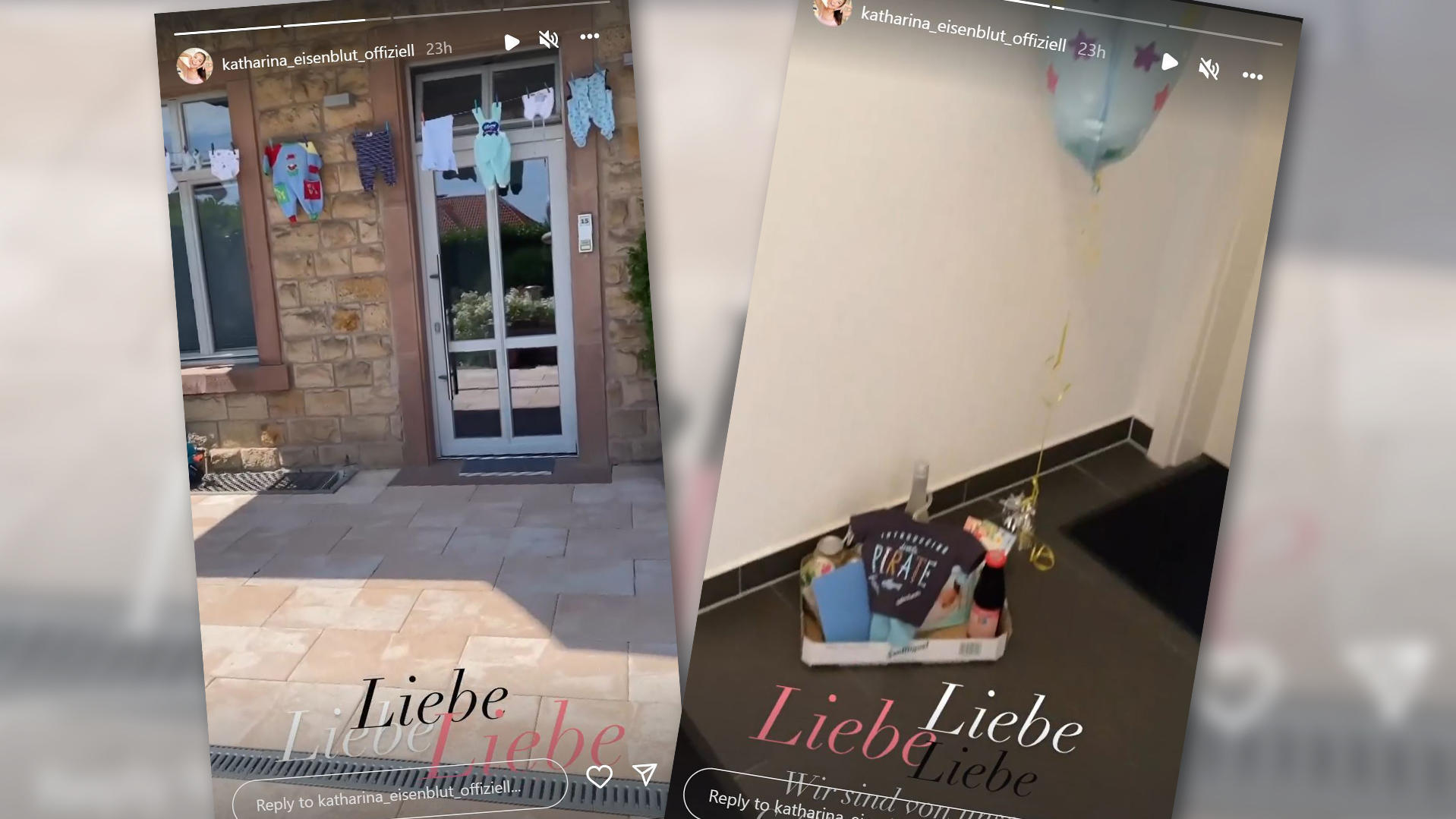 So süß wurden Katharina Eisenblut und ihr Söhnchen Emilio zu Hause begrüßt