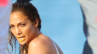 Singer Jennifer Lopez on set for the music video of her next single, 'Live It Up' starring rapper Pitbull. 