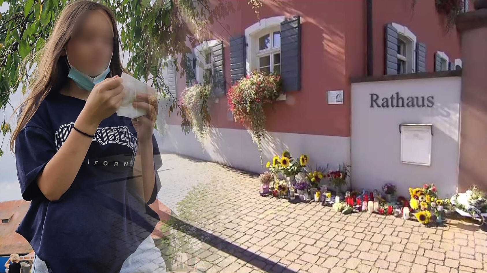 Nach dem gewaltsamen Tod der 14 Jahre alten Ayleen A. haben viele Menschen Blumen, Kuscheltiere und Kerzen vor dem Rathaus in ihrem Heimatdorf Gottenheim abgestellt, um ihrer Betroffenheit Ausdruck zu verleihen.