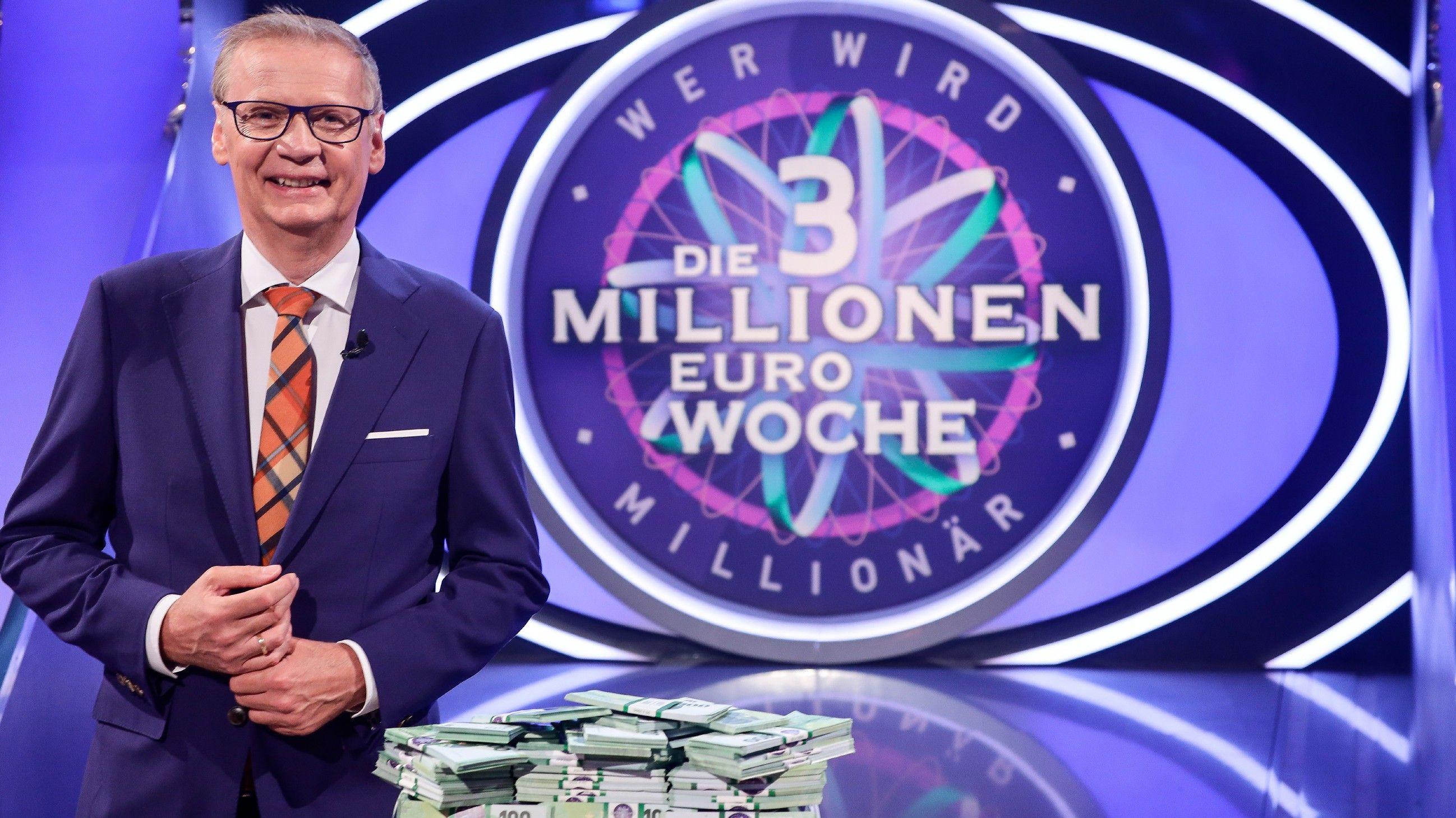 Moderator Günther Jauch präsentierte das große Finale der "Wer wird Millionär?"-Eventwoche mit der Chance auf drei Millionen Euro