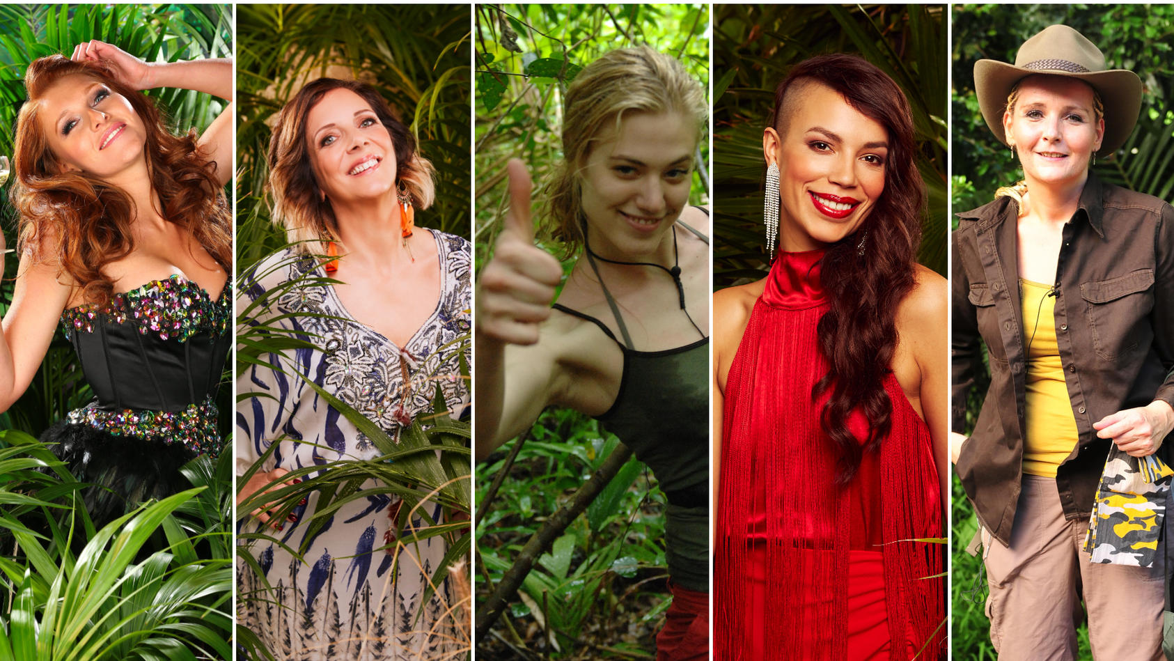 Diese Damen haben die meisten Dschungelprüfungen gemacht: Georgina Fleur, Danni Büchner, Larissa Marolt, Gisele Oppermann und Helena Fürst