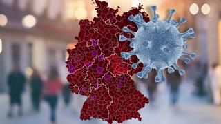 Deutschlandkarte mit Coronavirus