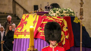 Her Majesty Queen Elizabeth II Lying In State at Westminster Hall in LondonPictured: Her Majesty Queen Elizabeth II Lying In State At Westminster HallRef: SPL5486530 170922 NON-EXCLUSIVEPicture by: Brett D. Cove / SplashNews.comWorld Rights, 
