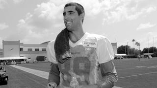 FILE - Miami Dolphins tight end Gavin Escobar walks off the field at the NFL team's training camp, July 26, 2018, in Davie, Fla. Two rock climbers, including the former NFL player, were found dead near a Southern California peak after rescue crews re