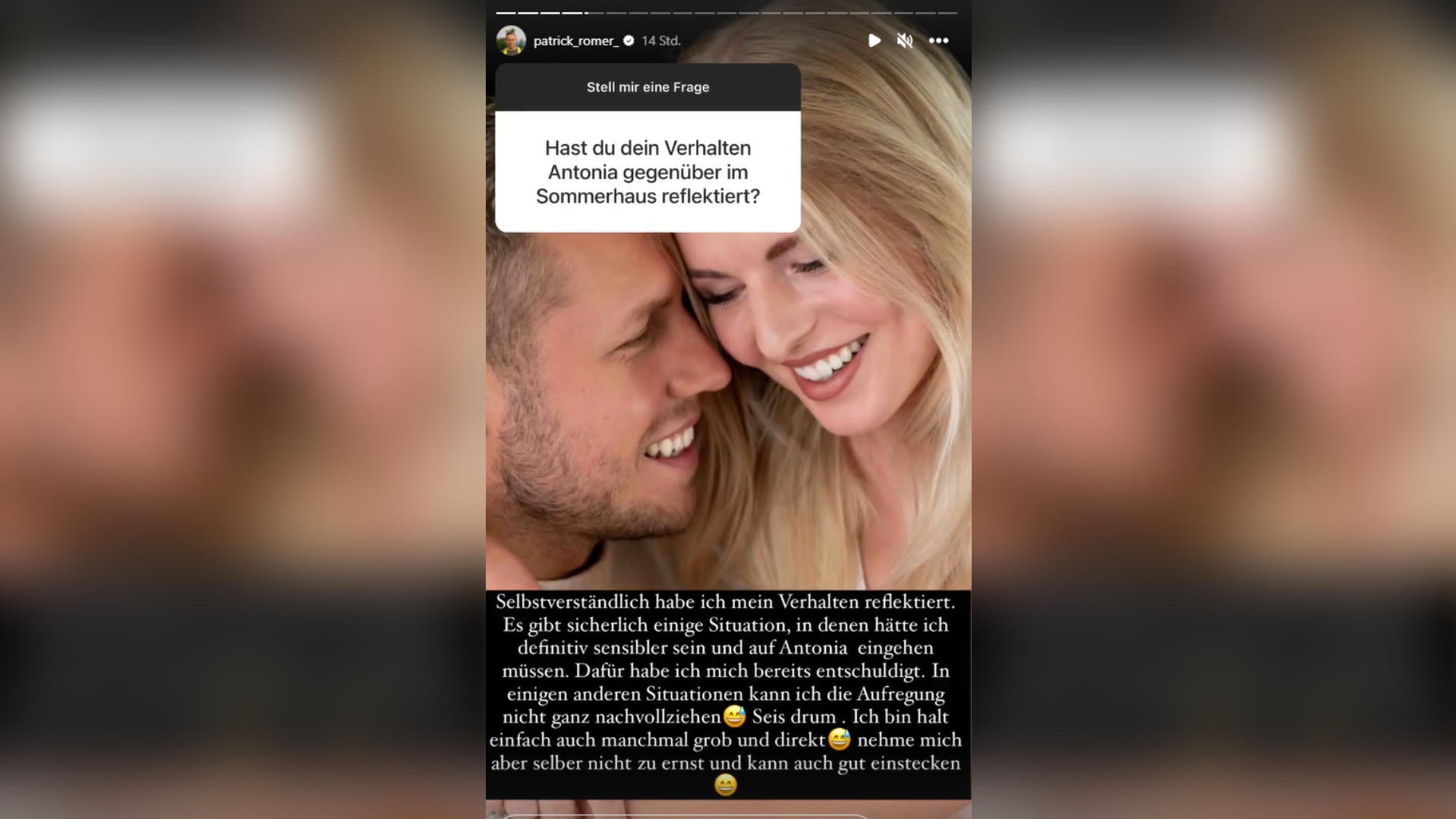 Sommerhaus-Sieger Patrick Romer stellt sich auf seinem Instagram-Kanal mutig Fanfragen.