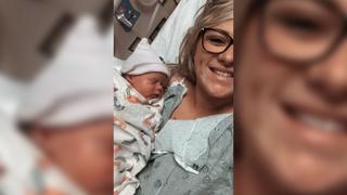 Megan Warfield bekam ihr drittes Kind kurz nachdem sie bei einem Unfall einer Frau half.