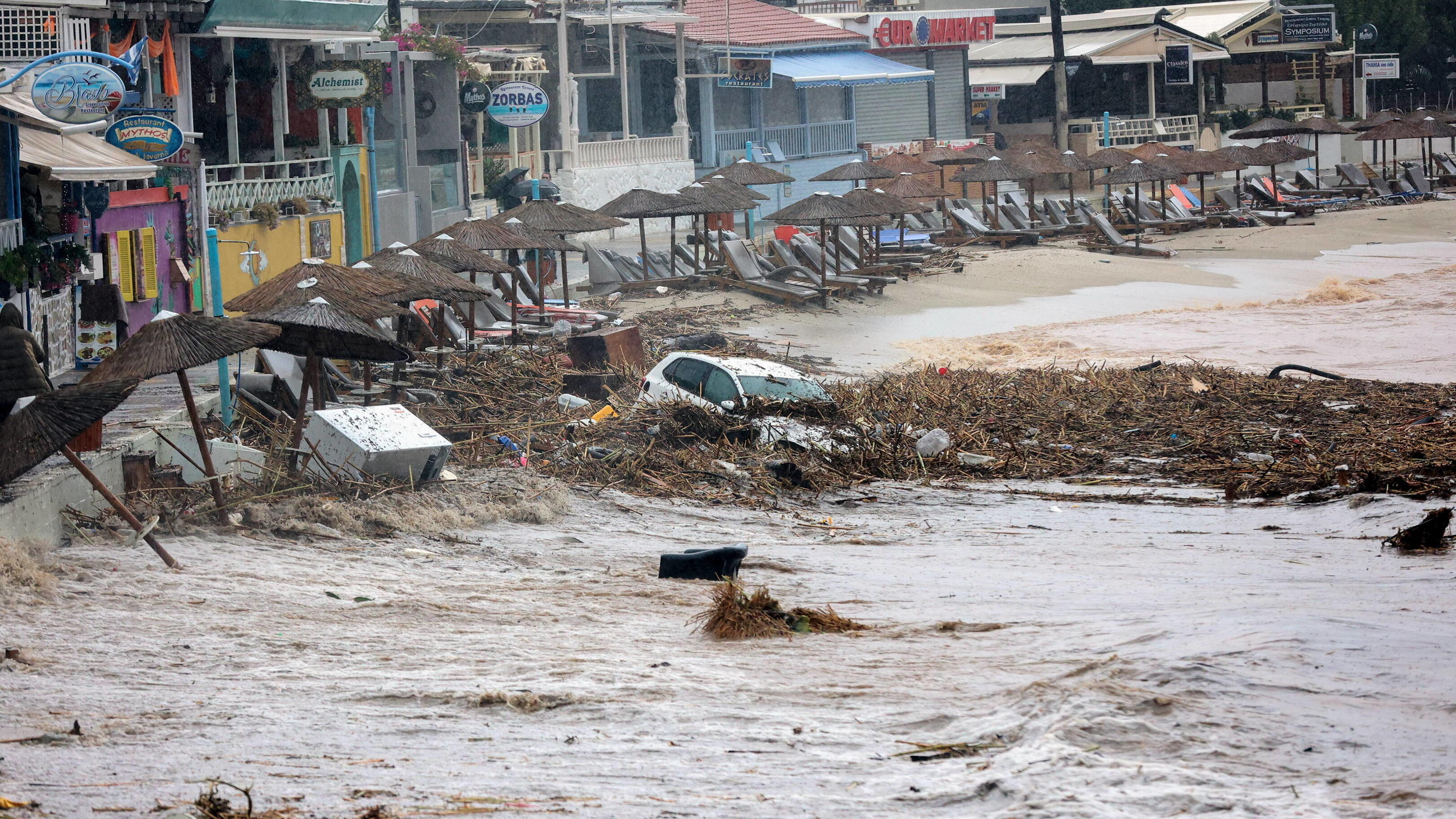 October 15, 2022, Heraklion, Crete, Greece: A man was found dead at Agia Pelagia, in the municipality of Malevizio at Heraklion, Crete, where heavy rainfall has caused extensive flooding in several areas. Heraklion, Crete Greece - ZUMAe114 20221015_