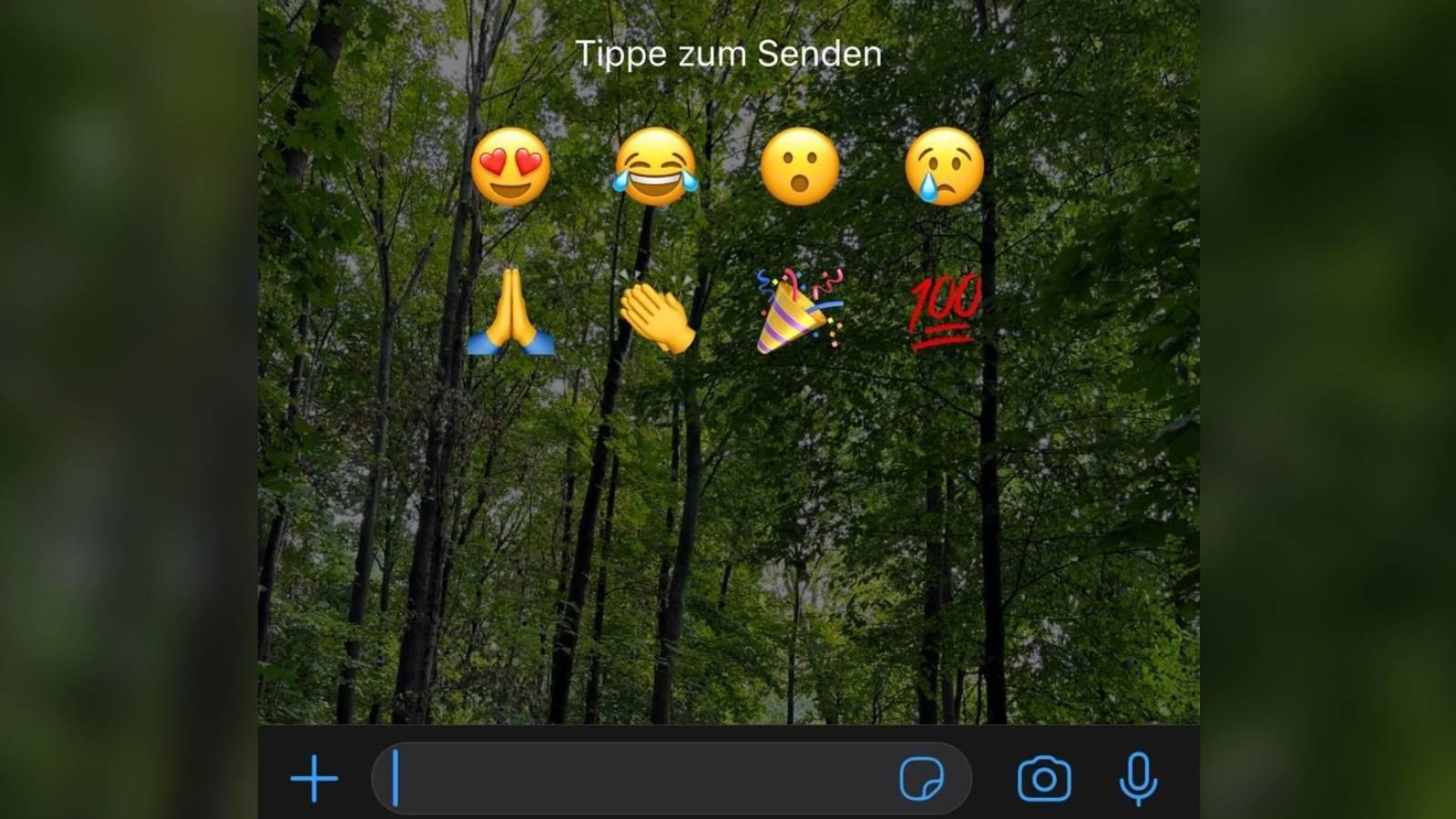 Reazione emoji sullo stato di Whatsapp.