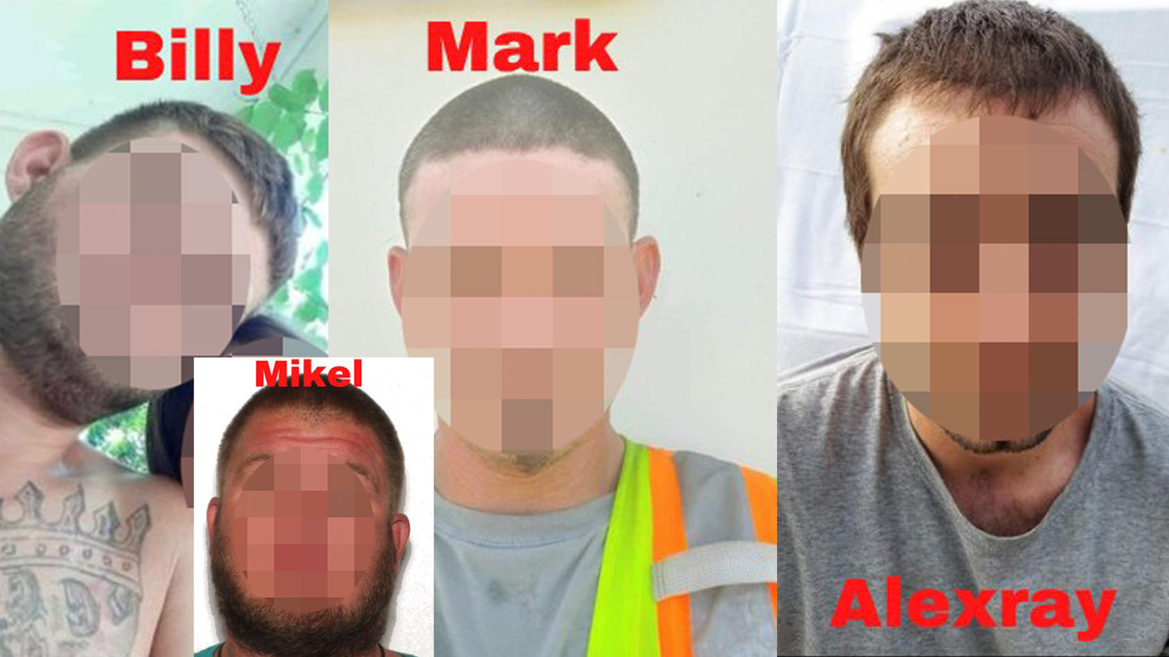 Mit diesen Fotos hatte die Polizei von Okmulgee nach den vermissten Männern gesucht. Nun die traurige Gewissheit: Alle vier sind tot und vermutlich Opfer eines Verbrechens geworden.