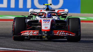 Oct 21, 2022; Austin, Texas, USA; Haas F1 Team driver Mick Schumacher (47) of Team Germany drives during practice for the U.S. Grand Prix at the Circuit of the Americas. Mandatory Credit: Jerome Miron-USA TODAY Sports