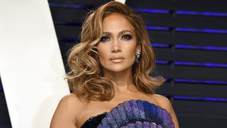 FILE - Jennifer Lopez arrives at the Vanity Fair Oscar Party on Feb. 24, 2019, in Beverly Hills, Calif. Lopez will be honored for her film and television achievements at the MTV Movie & TV Awards. The network announced Friday that Lopez will receive the Generation Award on Sunday in Santa Monica, Calif. (Photo by Evan Agostini/Invision/AP, File)