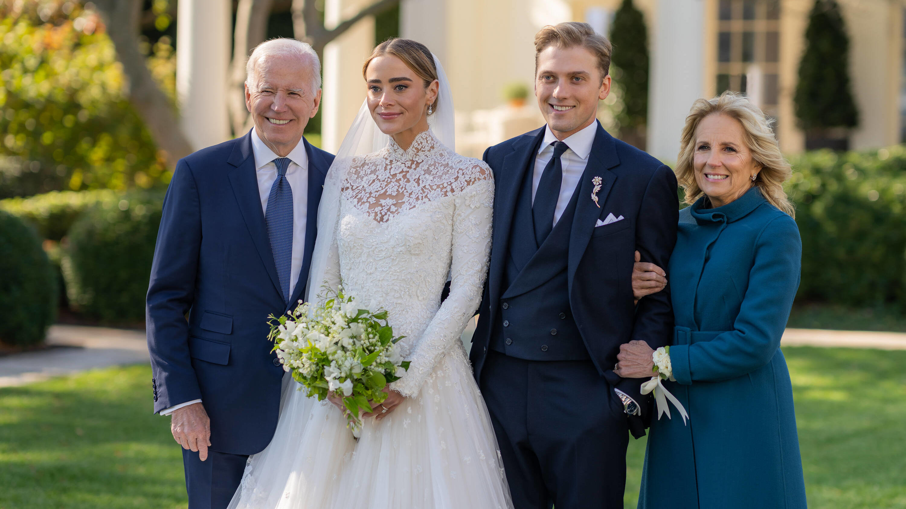  November 19, 2022, Washington, District of Columbia, USA: United States President Joe Biden and first lady Dr. Jill Biden attend the wedding of Peter Neal and Naomi Biden Neal, Saturday, November 19, 2022 on the South Lawn of the White House in Wash