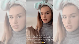 Vanessa von "Coupleontour" zeigt ihren Followern Inas neue Perücke.