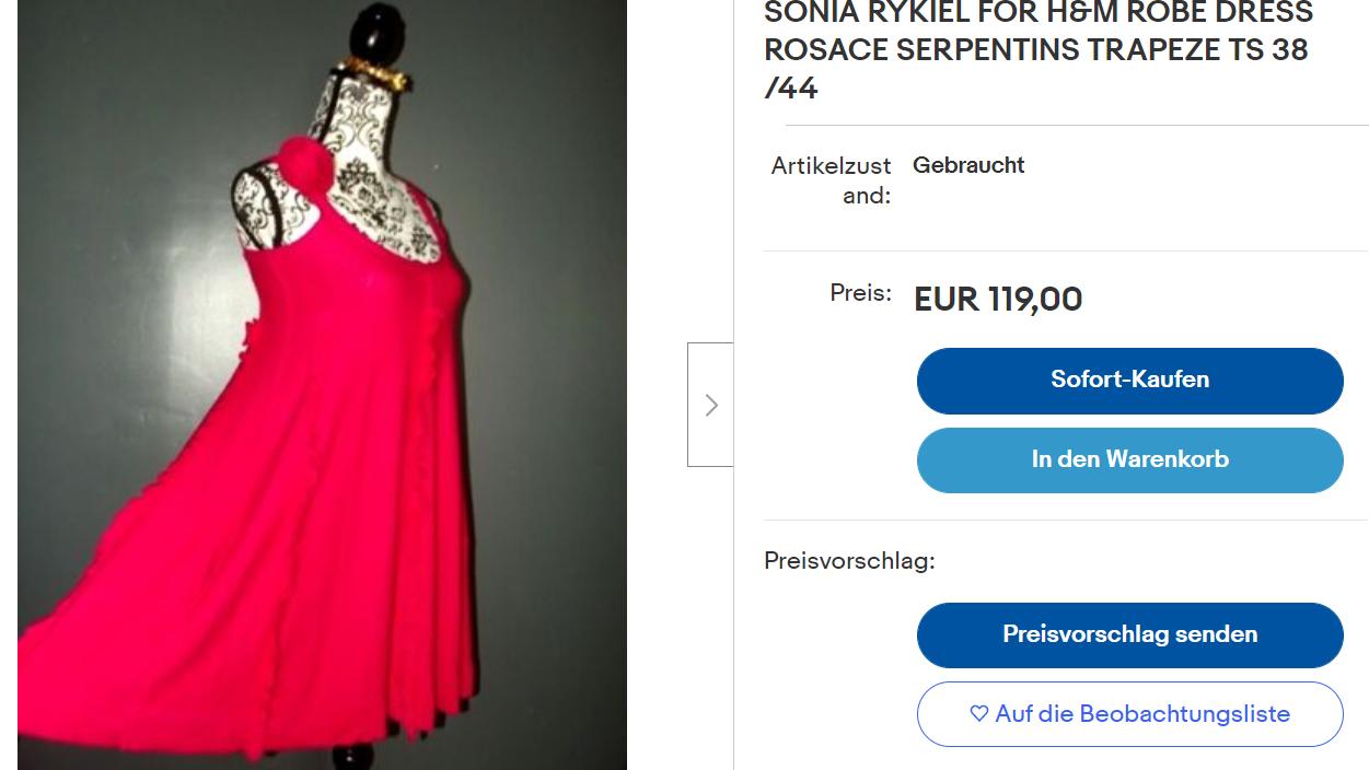 H&M-Kleid aus der Kollektion von Sonia Rykiel: ROBE DRESS ROSACE SERPENTINS TRAPEZE